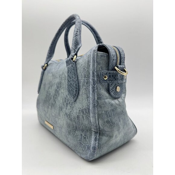 BRAHMIN Micaela Zostera leather small satchel crossbody -Bellbottom blue - Picture 9 of 15